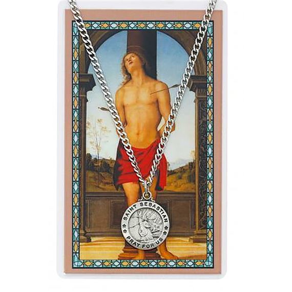 ST. SEBASTIAN PENDANT AND PRAYER CARD